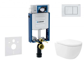 GEBERIT - Kombifix Set předstěnové instalace, klozetu Oudee Vortex a sedátka softclose, tlačítko Sigma30, bílá/bílá mat SANI15CA3184