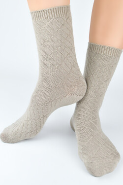 VLNĚNÉ PONOŽKY SW028 béžová 36-41