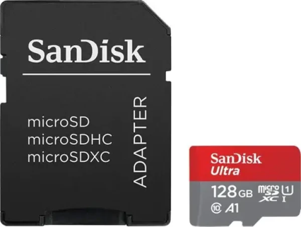 SanDisk Ultra microSDXC 128GB + adaptér / Class 10 / UHS-I / U3 / A1 / čtení: až 120MBs (SDSQUA4-128G-GN6MA)