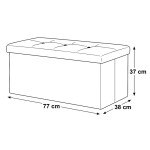 Taburet s úložným prostorem, černá manšestrová látka