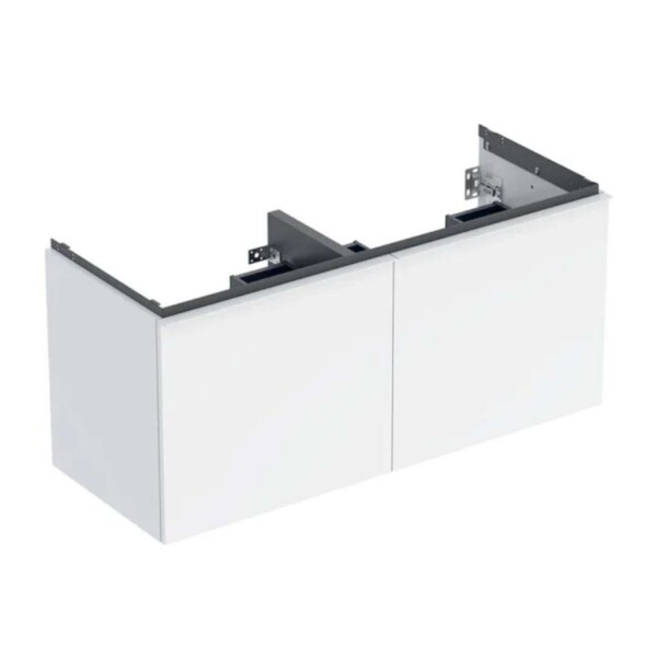 GEBERIT - Acanto Umyvadlová skříňka, 118x54x48 cm, 2 zásuvky, lesklá bílá 503.007.01.1