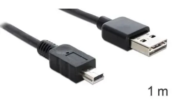 Delock EASY-USB černá / Kabel / USB 2.0 / Mini-USB B (M) - USB A (M) / 1 m (83362)