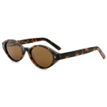 VeyRey Dámské cat-eye acetátové polarizační sluneční brýle Aest leopard obruba hnědá skla (8596545422794)