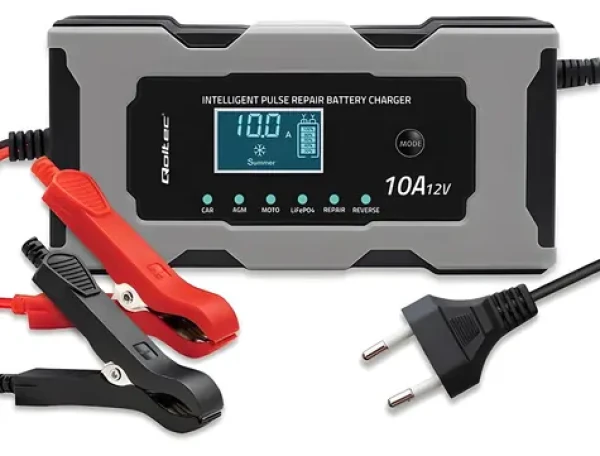 Mikroprocesorová nabíječka baterií 12V/10A LCD / Nabíječka autobaterie / AGM / GEL / LiFePO4 (52493)