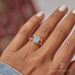 Royal Fashion prsten 18k zlato Vermeil GU-DR24616R-ROSEGOLD-NATURALOPAL-SAPPHIRE Velikost: 5 (EU: 49-50)
