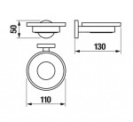 JIKA - Mio Style Mýdlenka s držákem, sklo/chrom H3832F10040001