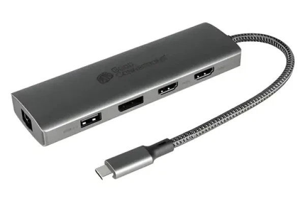 Good Connections USB-C Hub antracitová / Rozbočovač / 10 portů / 2x HDMI 2.0, DisplayPort 2.0 / Gigabit LAN (HUB-C001A)
