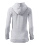 Trendy Zipper mikina dámská světle šedý melír XS
