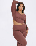 Tričko Organic Basics Core Sport Henley Long-Sleeve Tee Rose Wood