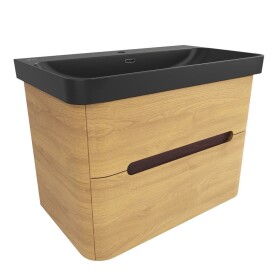Koupelnová skříňka s umyvadlem SAT Fusion 77,5x53x45 cm dub medový mat SATFUSION280DMBKM SATFUSION280DMBKM