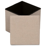 Taburet s úložným prostorem, látka krémová