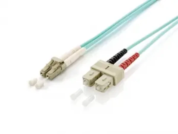 Equip tyrkysová / Optický patch kabel / LC-SC / Multimode OM3 / Duplex / 10 m (255316)
