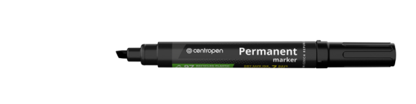 Značkovač Centropen 8516 nevysychavý permanentní, klínový hrot - černý