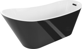 MEXEN - Alta vana volně stojící 170x75 cm, bílá/černá, černý sifon 52141707575-B