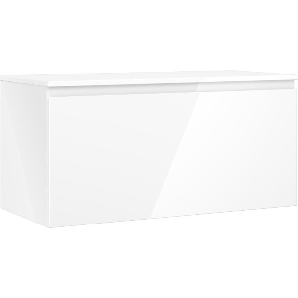 MEXEN/S - Orio koupelnová skříňka pod umyvadlo 100 cm s deskou, 1 šuplík, bílá lesk 91A10-10047-1-BFC00