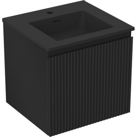 MEXEN/S - Rivel koupelnová skříňka 50 cm s umyvadlem Otis, 1 šuplík, reliéf , černá mat 91A20-05047-1-BF71-W18M71