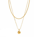 Dvojitý náhrdelník z chirurgické oceli Liu Gold, Zlatá 40 cm + 6 cm (prodloužení)