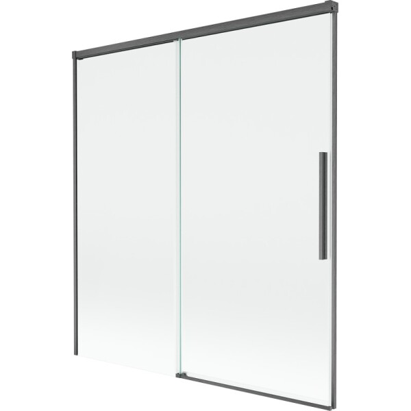 MEXEN/S - Rox vanová zástěna 2-křídlová posuvná 150 x 150, transparent, grafit kartáčovaná 8C9-150-001-66-00