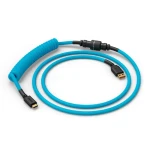 Glorious GMMK USB-C/USB-A kroucený kabel 1.4m světle-modrá / pro klávesnice Glorious / 1x USB-C(M) / 1x USB-A(M) (GLO-KB-ACC-CBL-COIL-EBLU)