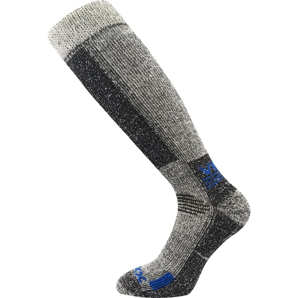 VOXX Podkolenky zimní thermo ORBIT z merino vlny ŠEDÉ MELÉ S MODROU 43-46 124758