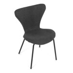 Židle jídelní, šedá látka, nohy černý kov