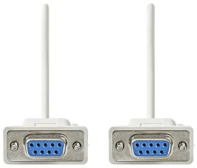 NEDIS sériový kabel D-SUB 9-pin (F) - D-SUB 9-pin (F) slonová kost / Kabel / sériový RS-232 / 2 m (CCGL52055IV20)
