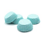 Dortisimo Perfect Home košíčky na muffiny Tyrkysovo-bílé s kostkovaným vzorem (100 ks)