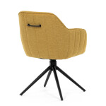 Židle jídelní a konferenční, žlutá látka, černé kovové nohy, otočný mechanismus