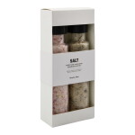 Nicolas Vahé Dárková sada solí – Bílé víno a šalotka / Rozmarýn a černé olivy, bílá barva, sklo