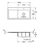 VILLEROY & BOCH - Keramický dřez Subway Style 60 Stone white nástavný 1000 x 510 bez excentru 336101RW