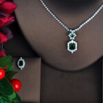 Souprava šperků Swarovski Elements Corinne, Zelená 43 cm