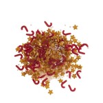 Dortisimo Dekora cukrové zdobení Hvězdičky zlaté a hůlky červené (100 g)