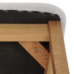 Dřevěná jídelní židle, potah stříbrná látka, masiv dub, přírodní odstín