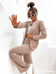 Tmavě béžový dámský komplet - mikina bomberka a široké kalhoty (82105) odstíny béžové XL (42)