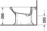 DURAVIT - 1930 Stojící bidet, 355x600 mm, WonderGliss, bílá 02671000001