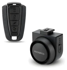 Rockbros A2 černá / Elektronický zvonek na kolo / Alarm 115 dB / USB-C dálkové ovládání