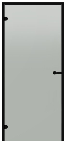 Dveře do parní sauny ALU HARVIA 7x19, satinované 690x1890 mm, černý rám CDA71905BLL