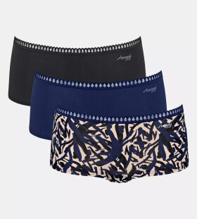 Dámské kalhotky GO Crush Short C3P - BLUE - modré M008 - SLOGGI BLUE XXL