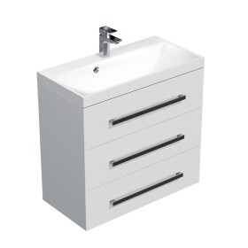 Koupelnová skříňka s umyvadlem SAT Cube Way 80x76,5x40 cm bílá lesk CUBE2803BL CUBE2803BL