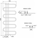 MEXEN/S - Kiso radiátor + topná tyč 1200 x 500 mm, 300 W, černá W114-1250-500-2300-70