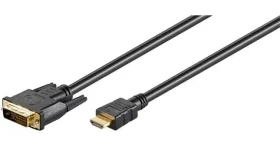MicroConnect kabel Dual-link HDMI (M) - DVI-D 24+1 (M) 1m černá / FullHD (1920x1080) @ 60Hz / obousměrný (HDM192411)