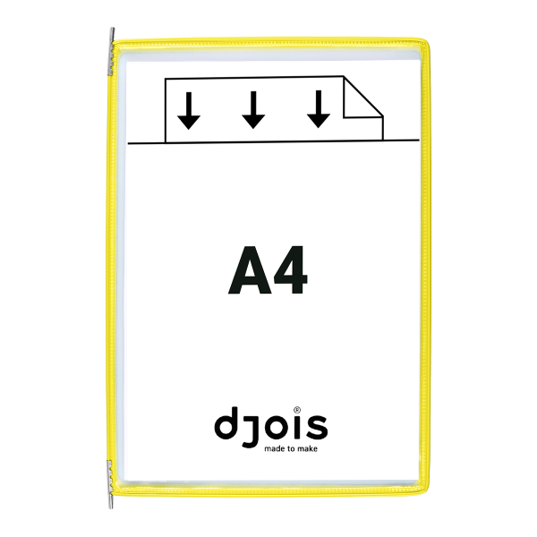 Djois závěsný rámeček kapsou, A4, otevřený shora, žluté, 10 ks