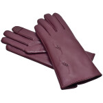 Semiline Dámské kožené antibakteriální rukavice P8205-3 Crimson XL