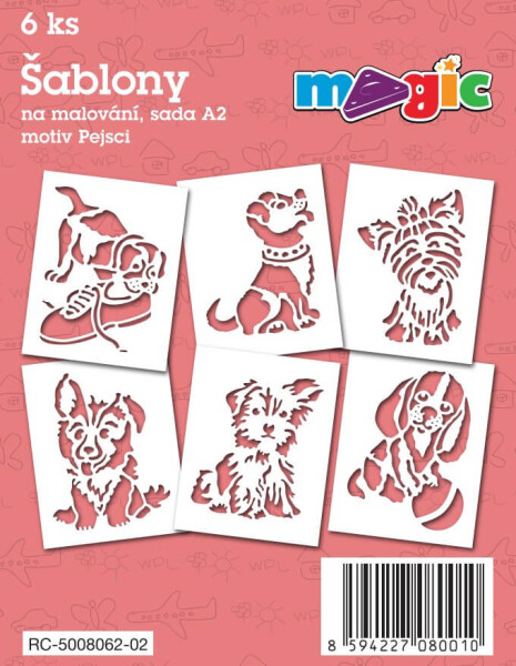 Magic šablony papírové 6 ks sada A2 Pejsci