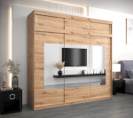Šatní skříň Abi To s nástavcem Barva korpusu: Dub Sonoma, Rozměry: 150 cm, Dveře: Černá