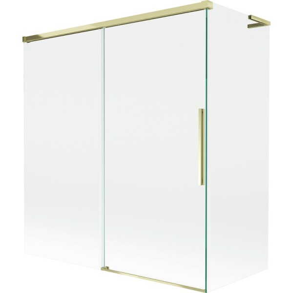 MEXEN/S - Rox L vanová zástěna 2-křídlová posuvná 150 + 70 x 150, transparent, zlatá 8C9L-150-070-50-00