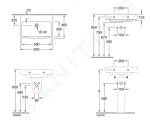 VILLEROY & BOCH - O.novo Umyvadlo 650x460 mm, bez přepadu, bez otvoru pro baterii, CeramicPlus, alpská bílá 4A4168R1