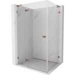 MEXEN/S - Lunar L sprchový kout dveře křídlové levá 75 x 90, transparent, růžové zlato 834L-075-090-60-00-L