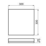 SAPHO - AZPO stropní LED svítidlo, 300x300, 17,5W, 3000/4000/6000K, IP54, bílá 31532