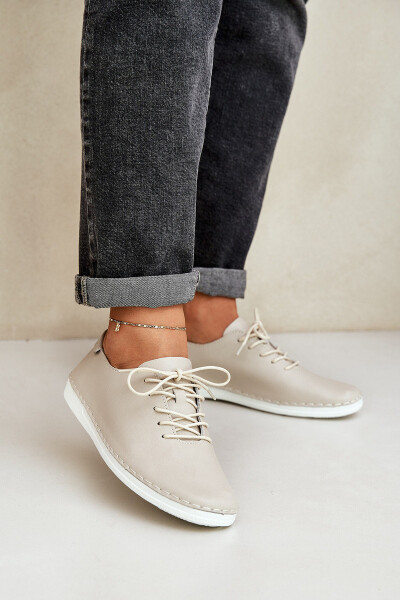 Šněrovací Polobotky Z Přírodní Kůže D&A LR51-645 Béžové 37